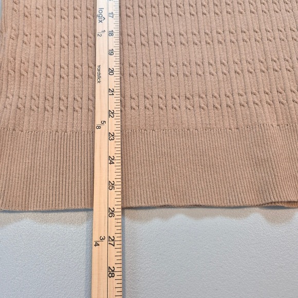 Style & Co Cable Knit V Neck Sweater Tan Plus Camel 2X Preppy Dark Academia - Picture 9 of 9